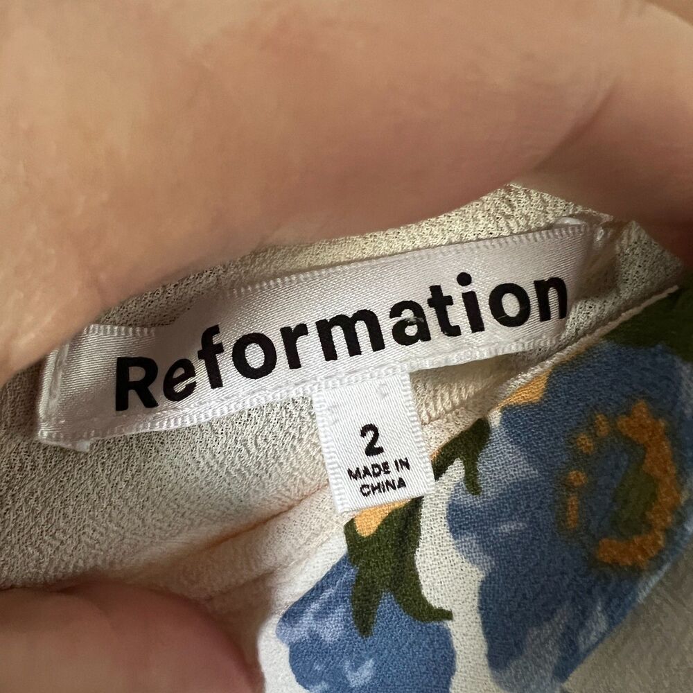 Reformation Niara Dress in Formosa Floral Mini Cottagecore Milkmaid Summer Sz 2 - Picture 3 of 8